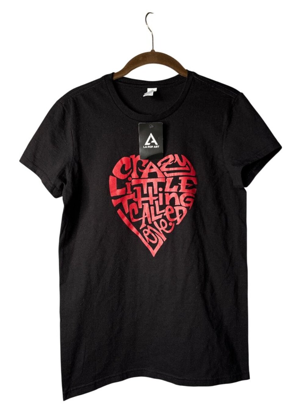 LA Pop Art District T-Shirt M Fitted Crazy Little Thing Called Love Graphic New